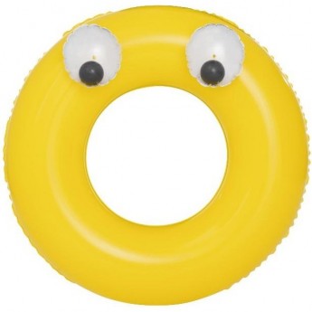 Надувной круг BESTWAY ГЛАЗАСТИКИ 91 см, от 10 лет, желтый Надувной круг BESTWAY ГЛАЗАСТИКИ 91 см, от 10 лет, желтый